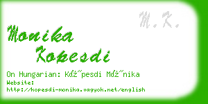 monika kopesdi business card